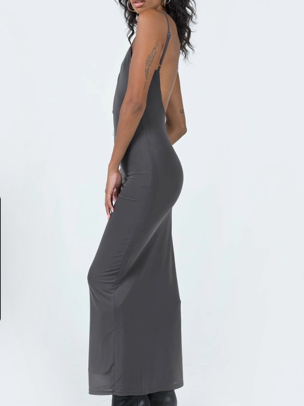 Princess Polly Slate Gray Maxi Dress Size 2 - Picture 3 of 7